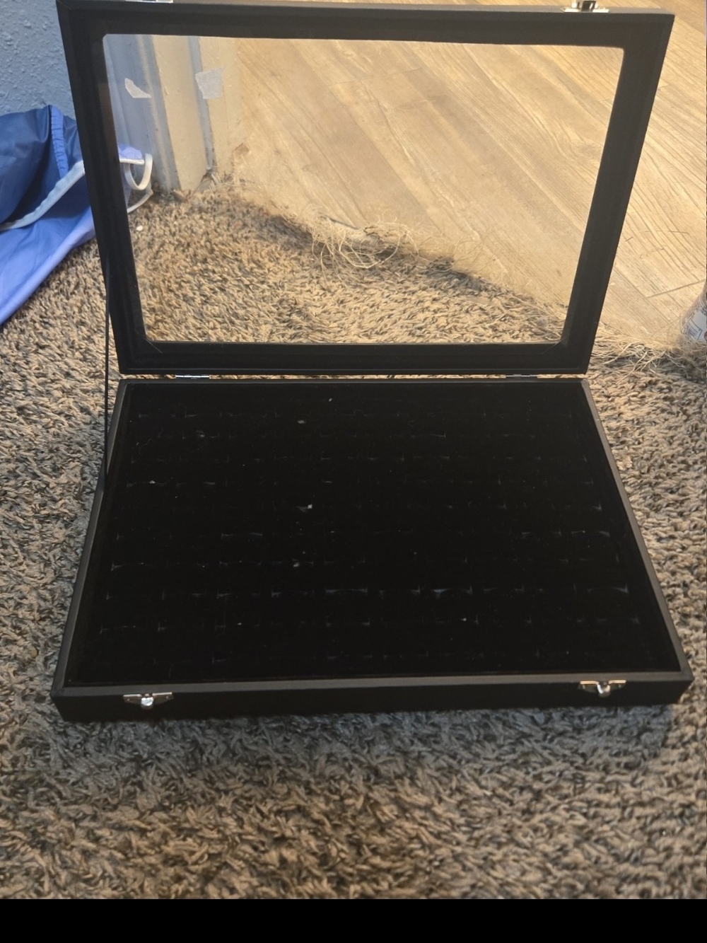 Black Jewelry Display Case with Clear Lid